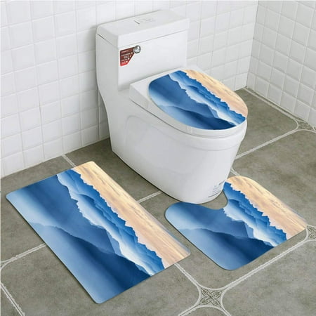 GOHAO wendelstein 3 Piece Bathroom Rugs Set Bath Rug Contour Mat and Toilet Lid Cover