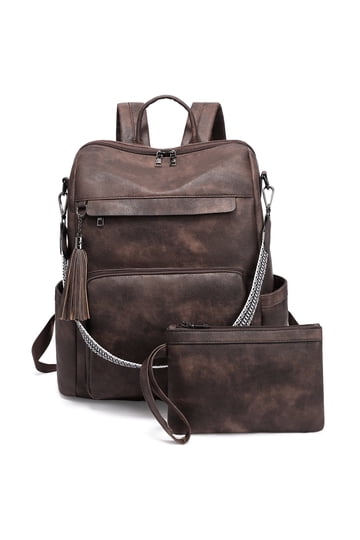 Large Vegan Leather Backpack Purse Set with Wallet, Adjustable Straps, 9 Amazon.com: Montana West Wrangler Backpack Purse for Women  main image 2