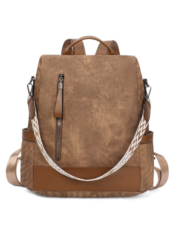 Backpack Purse for Women Medium Anti-Theft PU Leather Backpacks Purses Design Shoulder Bags with Removable Strap