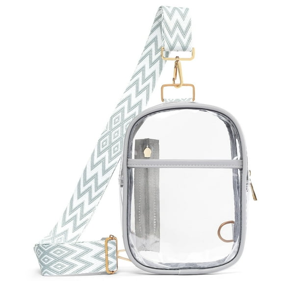GOIACII Clear Sling Bag for Women Clear Crossbody Bag for Concerts Sports, Clear Fanny Pack for Stadium Events Transparent Chest Bag with Adjustable Strap