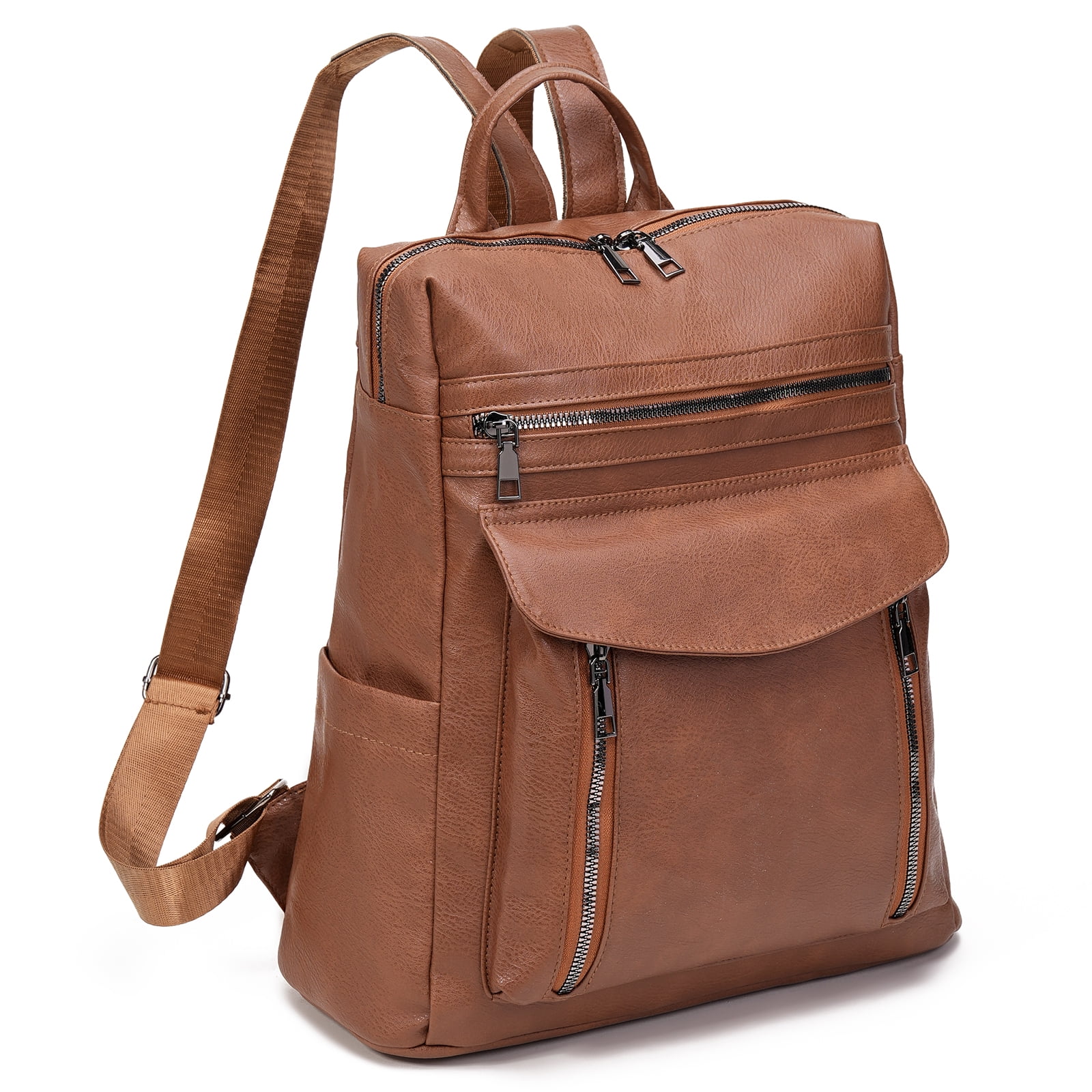 GOIACII Laptop Backpack for Women 13.3 inch,Travel Leather Backpack Purse,Professional Water-Resistant College Business Work Casual Daypack