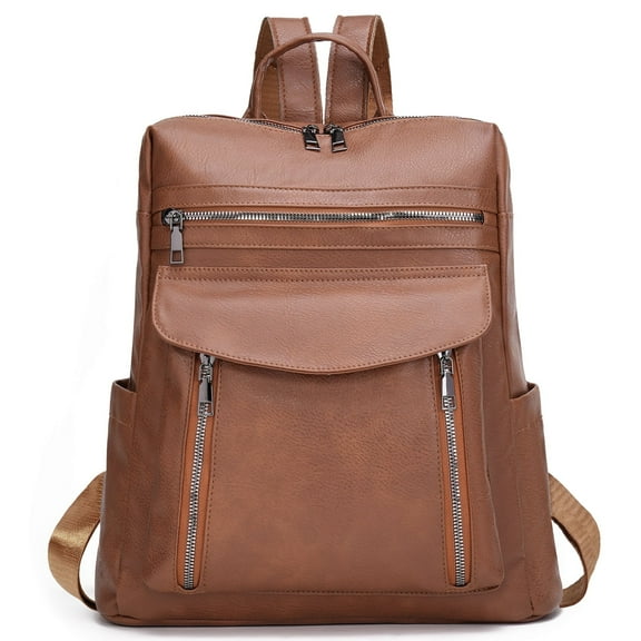 GOIACII Laptop Backpack for Women 13.3 inch,Travel Leather Backpack Purse,Professional Water-Resistant College Business Work Casual Daypack