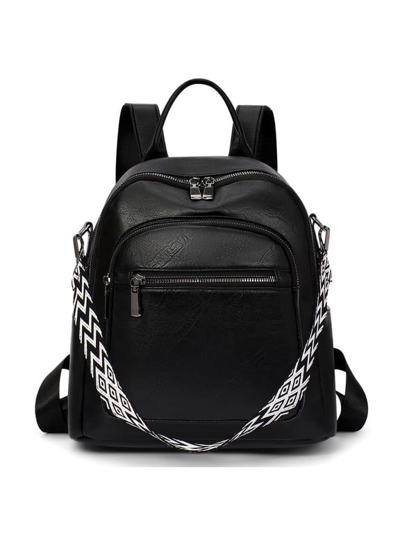 Leather Backpack Purse for Women Multi-Functional Elegant Daypack for Fashion Designer Ladies Soft Leather Shoulder Bag