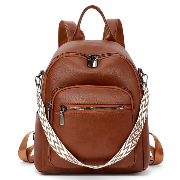 GOIACII Leather Backpack Purse for Women Multi-Functional Elegant Daypack for Fashion Designer Ladies Soft Leather Shoulder Bag