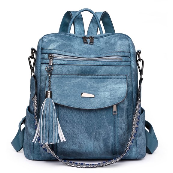 GOIACII Backpack Purse for Women Travel Backpack PU Leather  Ladies Handbag Designer Ladies Fashion Travel Shoulder Bags with Tassel