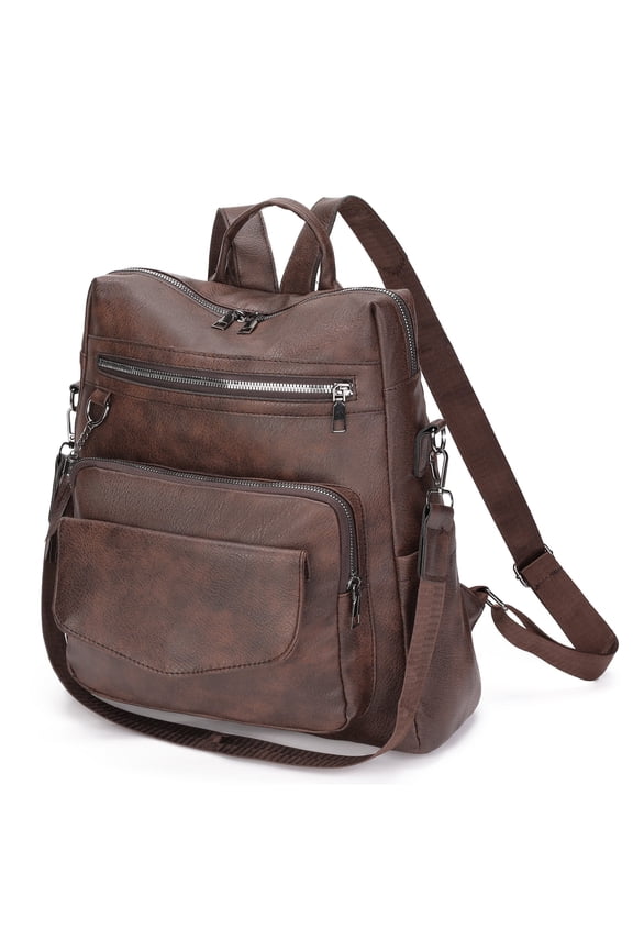 Leather Laptop Backpack for Women 13 inch Work Backpack Fashion Travel Backpack Purse for Travel College Work