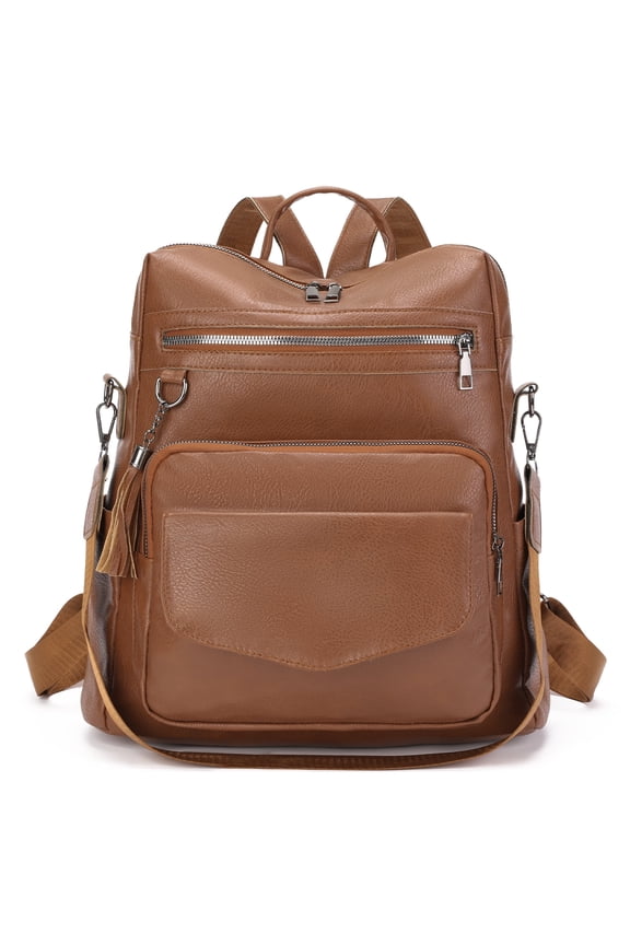 Leather Laptop Backpack for Women 13 inch Work Backpack Fashion Travel Backpack Purse for Travel College Work