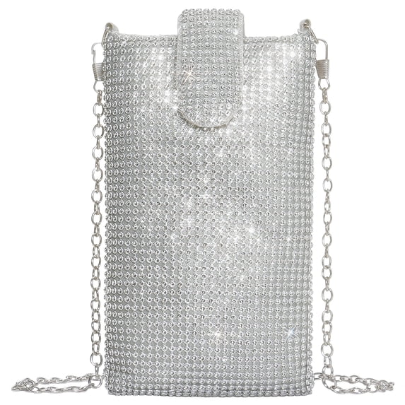 GOIACII Rhinestone Phone Purse,Women's Evening Crossbody Bag for Cocktail Prom Wedding