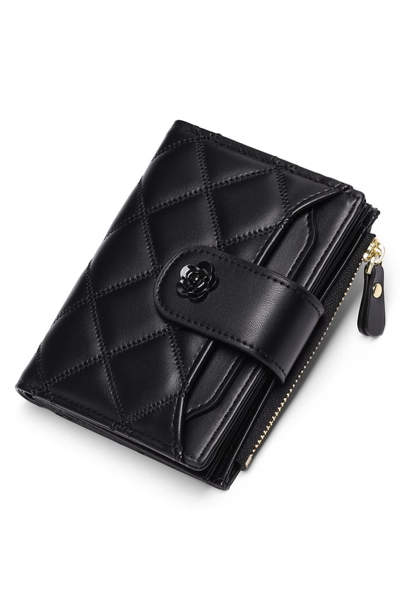 Small Wallets for Women Leather Bifold Wallet Women RFID Blocking Purse Credit Card Holder with 15 Card Slots and ID Window Coin Pocket