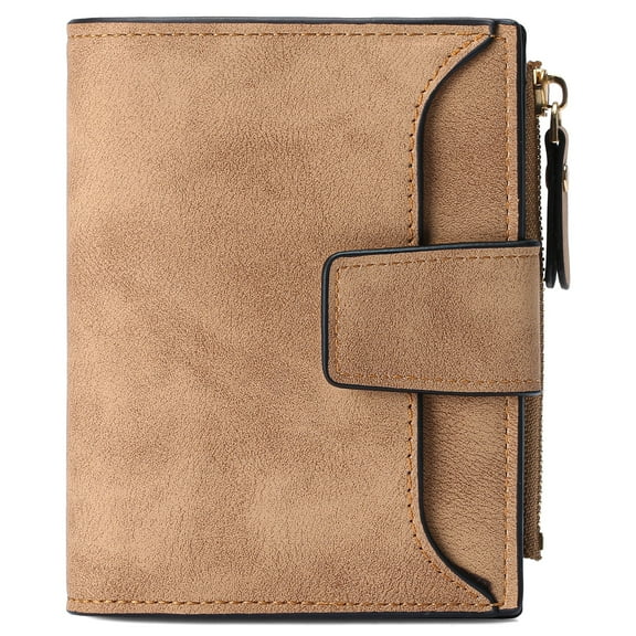 GOIACII Small Women Wallet PU Leather Bifold Wallet Credit Holder Ladies Compact Wallet with Coins Zipper Pocket