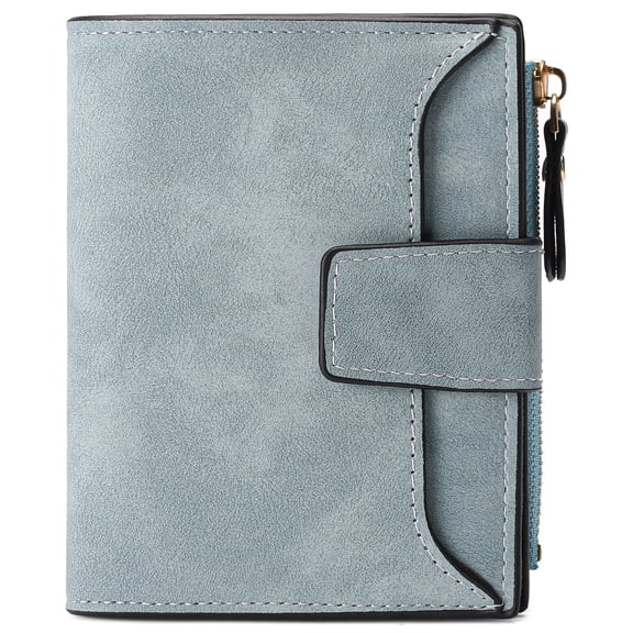 GOIACII Small Women Wallet PU Leather Bifold Wallet Credit Holder Ladies Compact Wallet with Coins Zipper Pocket