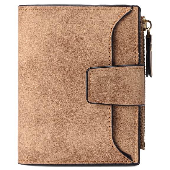 GOIACII Small Women Wallet PU Leather Bifold Wallet Credit Holder Ladies Compact Wallet with Coins Zipper Pocket