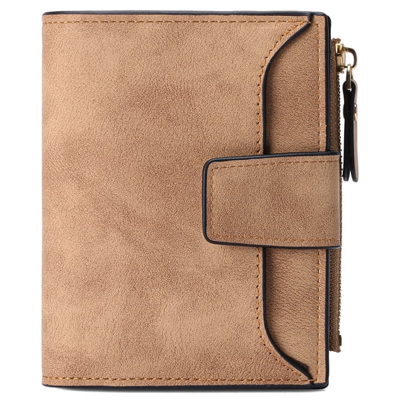 GOIACII Small Women Wallet PU Leather Bifold Wallet Credit Holder Ladies Compact Wallet with Coins Zipper Pocket
