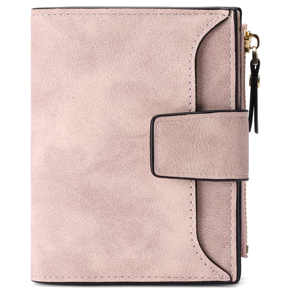GOIACII Small Women Wallet PU Leather Bifold Wallet Credit Holder Ladies Compact Wallet with Coins Zipper Pocket