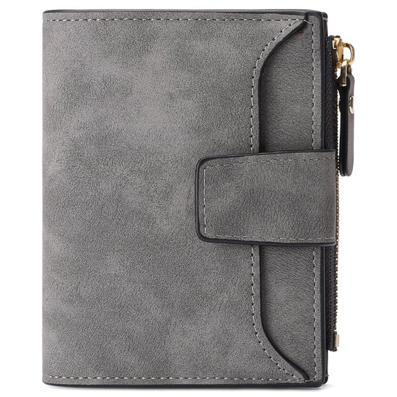 GOIACII Small Women Wallet PU Leather Bifold Wallet Credit Holder Ladies Compact Wallet with Coins Zipper Pocket