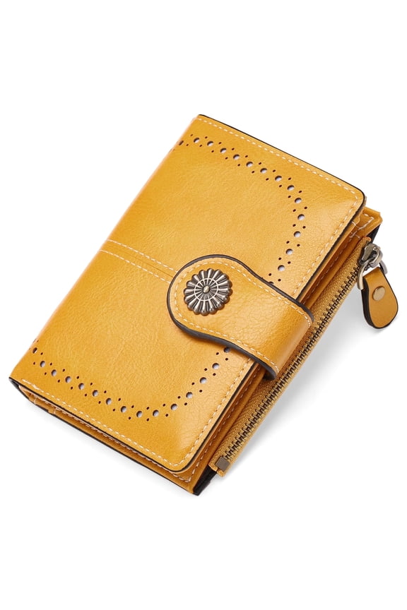 Small Womens Wallet Leather RFID Blocking Bifold Compact Ladies Wallets Credit Card Holder with Zipper Pocket in Box Gift