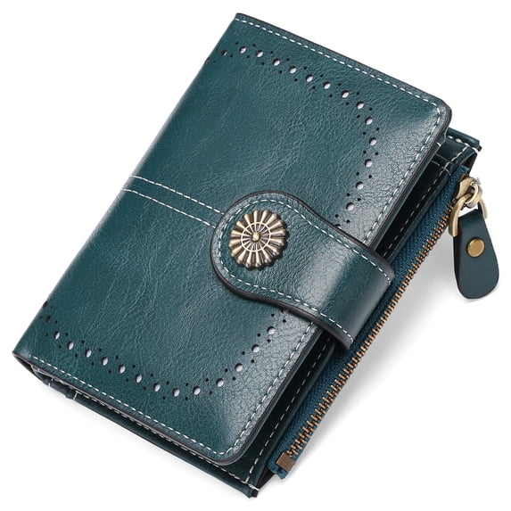 GOIACII Small Womens Wallet Leather RFID Blocking Bifold Compact Ladies Wallets Credit Card Holder with Zipper Pocket in Box Gift