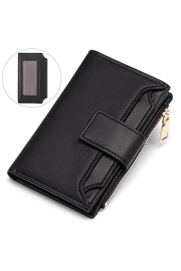 Wallet for Women Bifold RFID Blocking Card Holder Leather Wallets with Zipper Coin Pocket