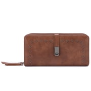 GOIACII Wallet for Women Large Capacity RFID Blocking Leather Bifold Card Holder with Zipper Change Pocket