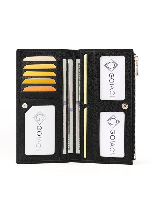 Wallets for Women RFID Blocking Ultra Slim Real Leather Credit Card Holder Clutch