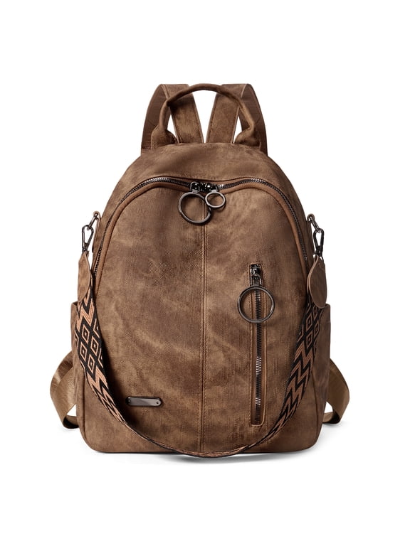 Women Backpack Purse Pu Leather Convertible Backpack,Ladies Casual Travel Crossbody Shoulder Bag with Adjustable Straps