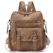 GOIACII Women Backpack Purse Pu Leather Vegan Ladies Fashion Designer Convertible Travel Shoulder Bag with Tassel