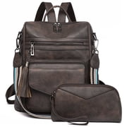 Women Fashion Leather Backpack Purse Designer Travel Backpack Convertible Shoulder Bag with Wristlet Small Bag