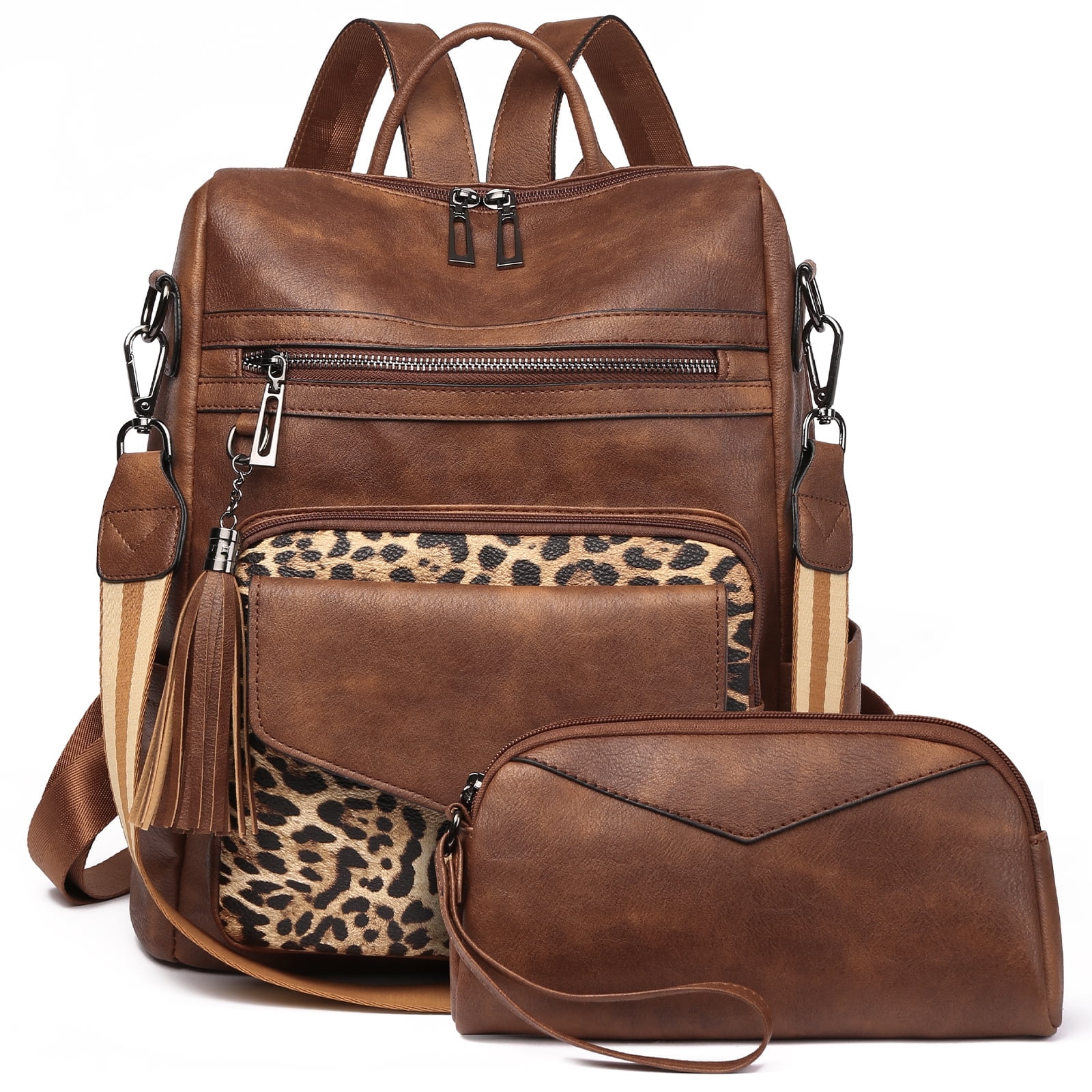 GOIACII Women Fashion Leather Backpack Purse Designer Travel Backpack Convertible Shoulder Bag with Wristlet Small Bag