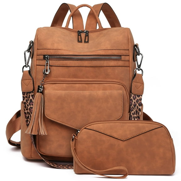 GOIACII Women Fashion Leather Backpack Purse Designer Travel Backpack Convertible Shoulder Bag with Wristlet Small bag