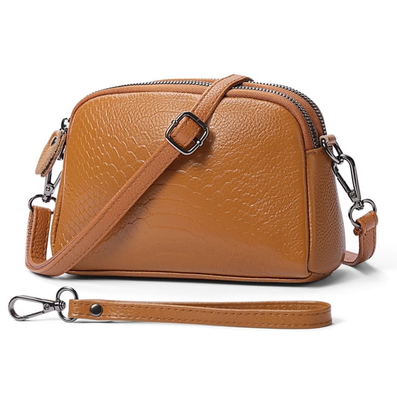 GOIACII Women Shoulder Bag Small Crossbody Bag Purse for Women Crocodile Leather Bags Wrist Strap