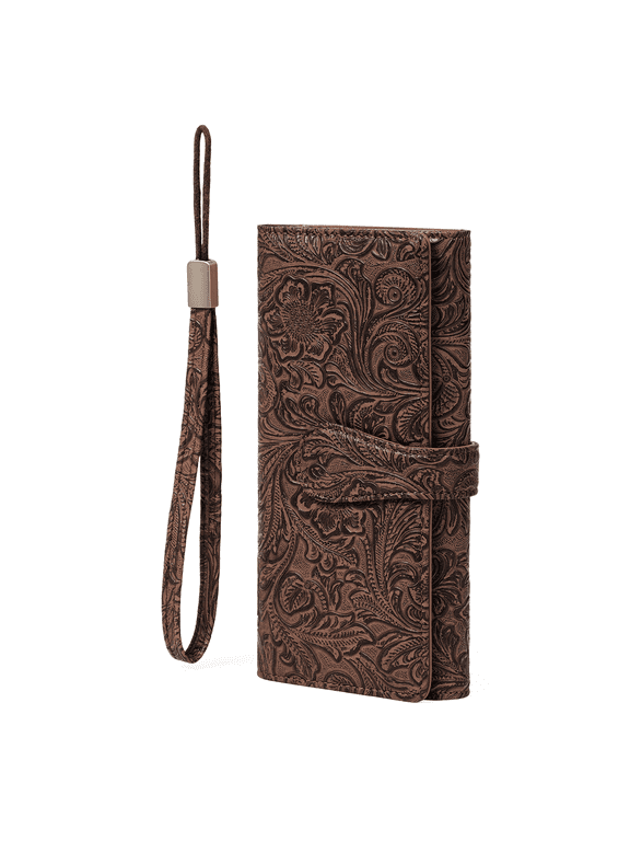 Women Three-Fold Wallet,Clutch Purse Credit Card Holder Large Capacity Ladies Wristlet Long Purse