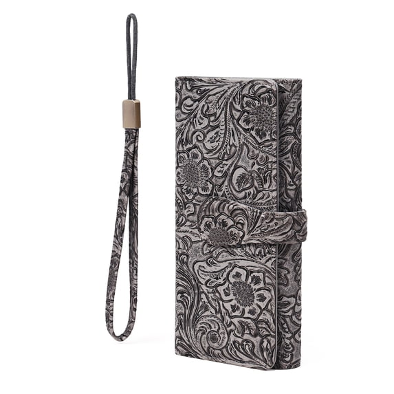 GOIACII Women Three-Fold Wallet,Clutch Purse Credit Card Holder Large Capacity Ladies Wristlet Long Purse