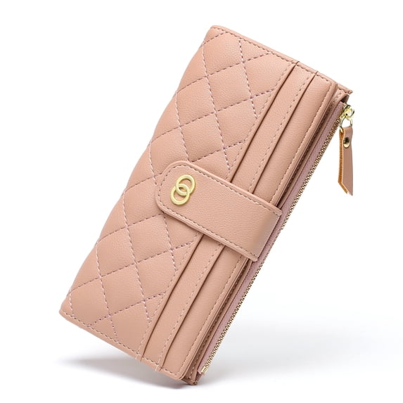 GOIACII Women's Leather Wallet Women Large Clutch RFID Protection Blocking Handbag Large Capacity Long Purse with 17 Card Slots and Mobile Phone Pocket