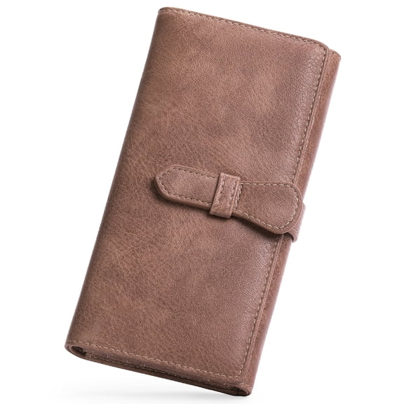 GOIACII Women's Wallet Clutch RFID blocking Card Money Organizer Ladies Purse Trifold