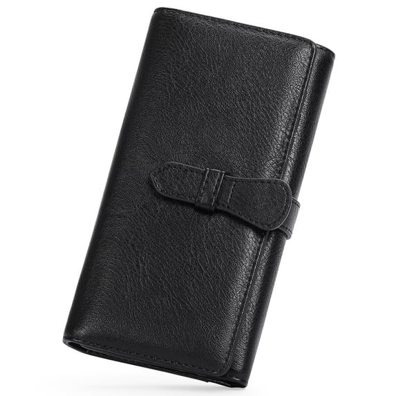 GOIACII Women's Wallet Clutch RFID blocking Card Money Organizer Ladies Purse Trifold