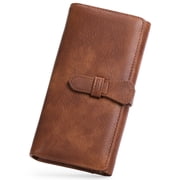 GOIACII Womens Wallet Clutch RFID blocking Card Money Organizer Ladies Purse Trifold