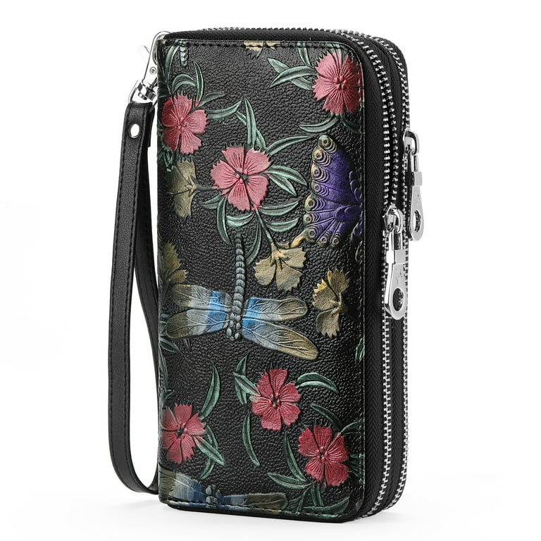 GOIACII Women's Genuine Leather Wallet, RFID Blocking, Double