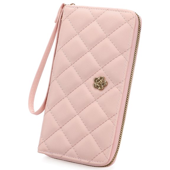 GOIACII Women's Wallet Wristlet Large Capacity Quilted Card Holder Wallet for Women