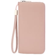 GOIACII Womens Wallet RFID Blocking Leather Card Holder Large Capacity Zip Around Ladies Purse Travel Wristlet Clutch