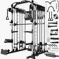thumbnail image 1 of GOIMU SM4 Smith Machine Power Cage, 2500 lbs Multi‑Function Home Gym with Dual Pulley System, Lat Pulldown & Low Row, Anti‑Derailment Pulley, Weight Storage & Full Training Attachments, 1 of 9