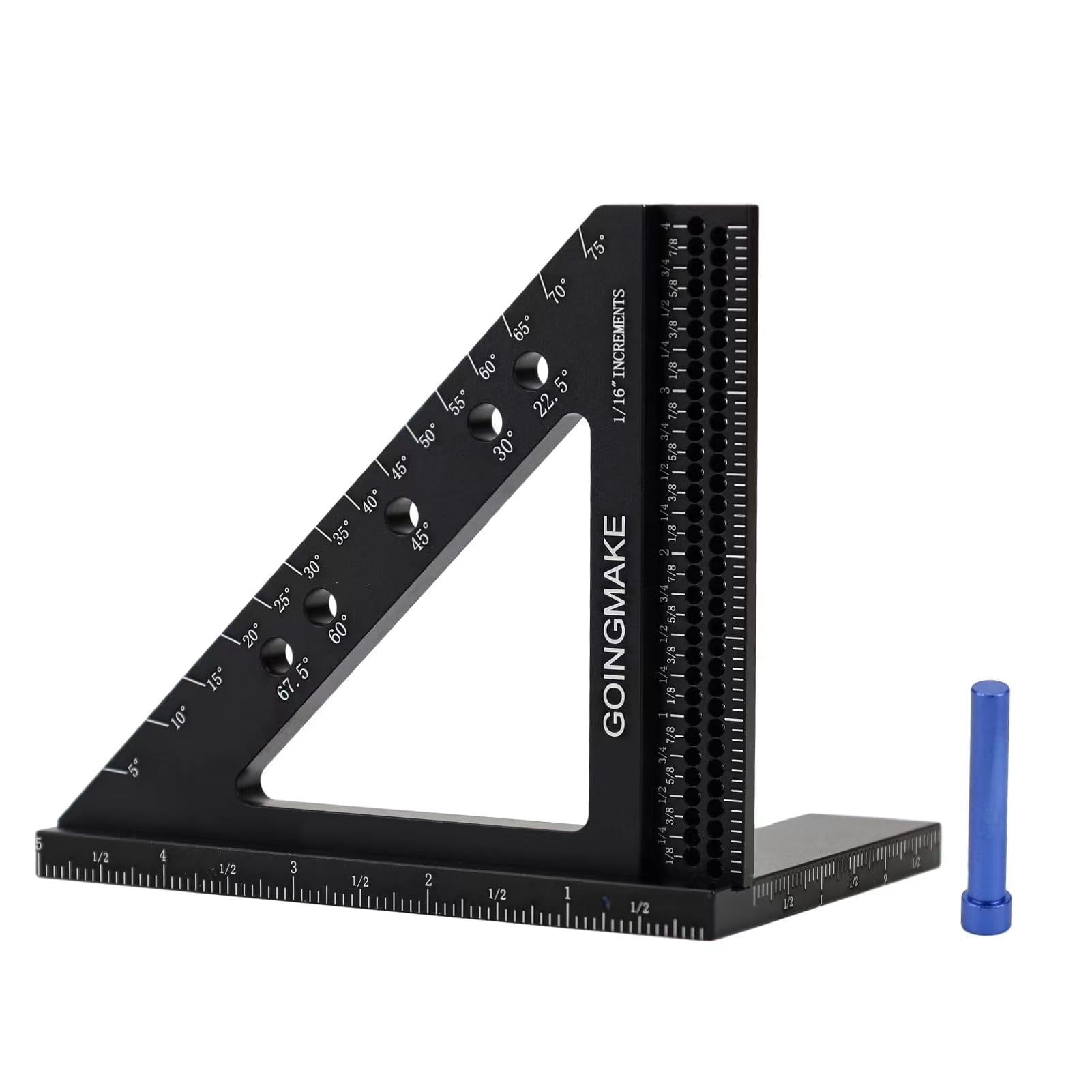 Square Measuring Ruler GOINGMAKE Multi Square 5x4 Inch 3D Multi Angle Measuring Square Ruler ...