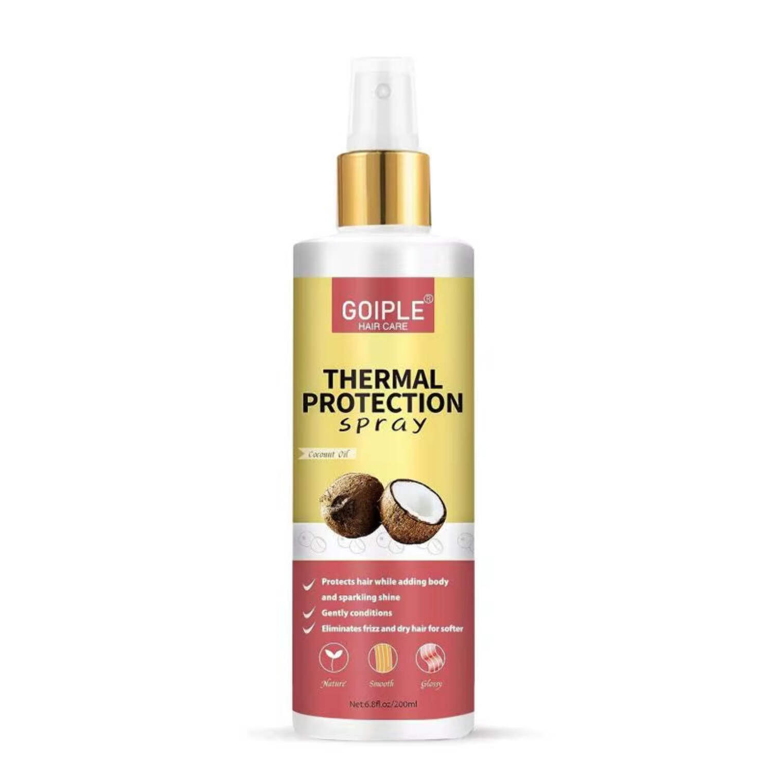 GOIPLE Thermal Protectant Spray for Hair Protect from Flat Curling Iron UV Heat Protector Repair Damaged Leave-In Conditioner