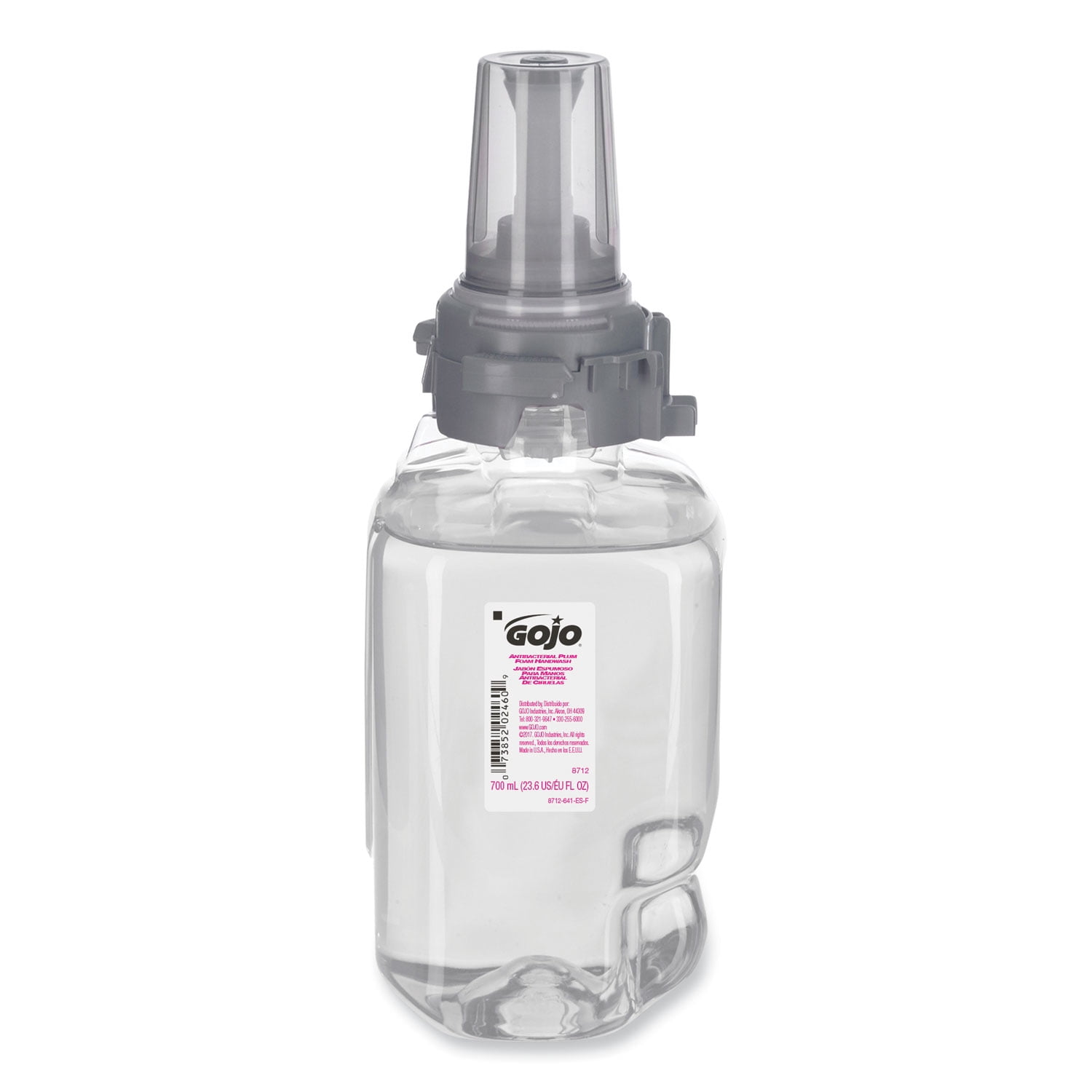 GOJO® Antibacterial Foam Hand Wash Refill for ADX-7 Dispensers, Plum Scent, 700 mL, 4/Carton
