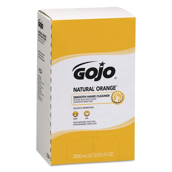 GOJO NATURAL ORANGE Smooth Lotion Hand Cleaner, 2000 ml Bag-in-Box Refill, 4/Carton -GOJ7250
