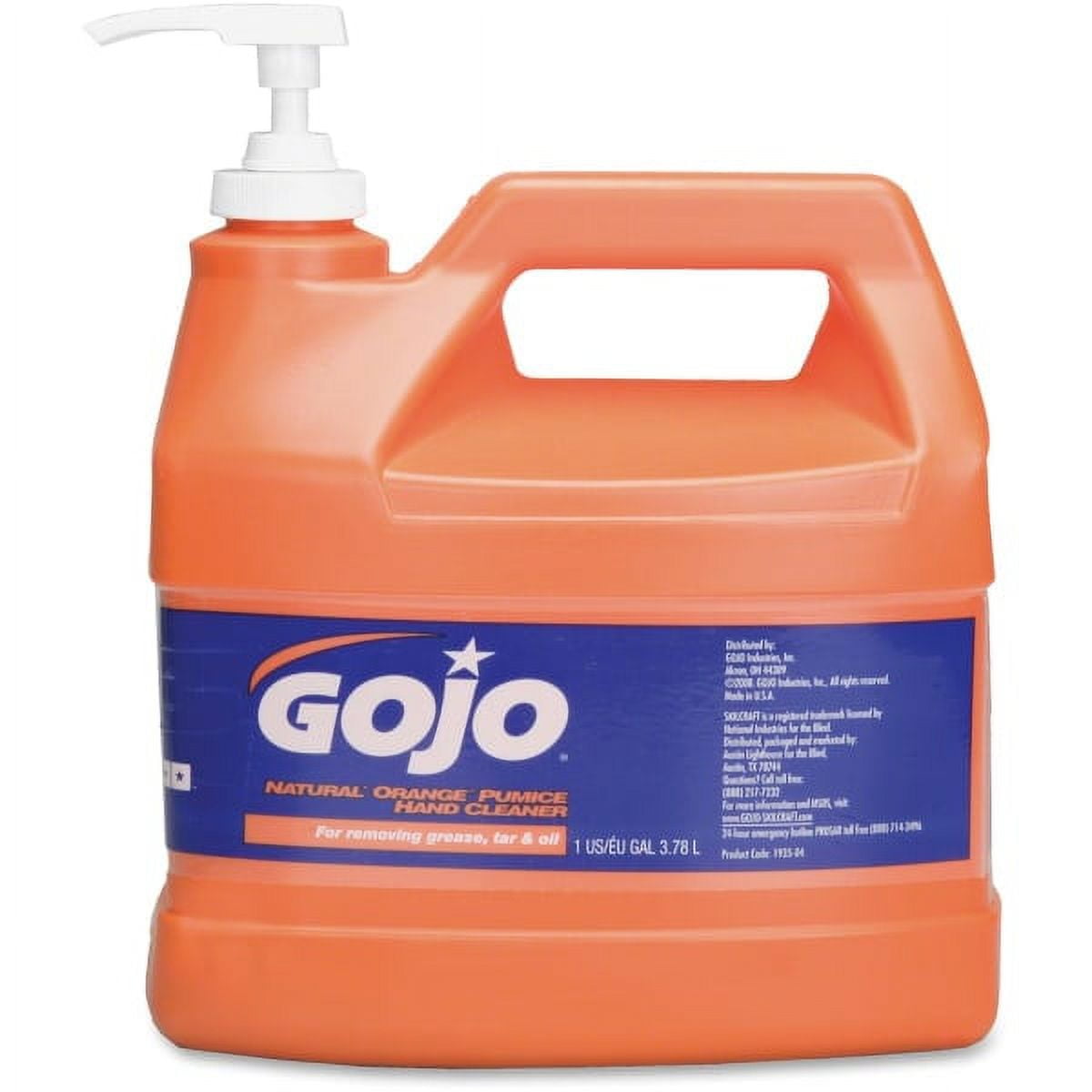 GOJO® SKILCRAFT® Natural Orange Pumice Lotion Hand Soap Cleaner, Citrus Scent, 128 Oz Bottle (AbilityOne 8520-01-458-0767)