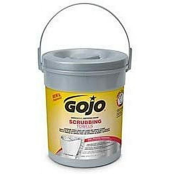 GOJO Scrubbing Towels, Fresh Citrus Scent, 10 1/2" x 12", White, Canister of 72 Wipes