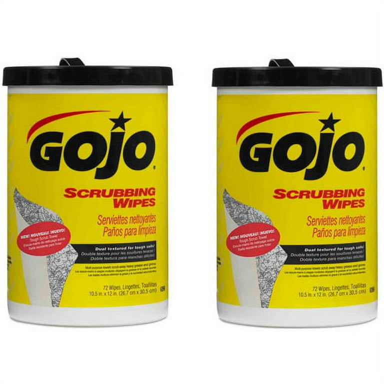 GOJO Scrubbing Wipes, 72 sheets, (Pack of 2)