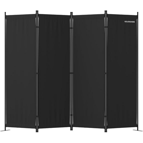 GOJOOASIS 4 Panel Room Divider Folding Privacy Screen Home Office Dorm Decor (Black)