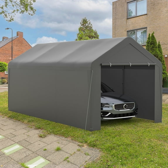 GOJOOASIS Carport 10x20 Car Ports Heavy Duty Carports Portable Garage Car Canopy Tent Outdoor Car Shelter (Grey)
