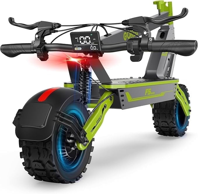 GOKEEP Electric Scooter for Adults, 1500W Peak Motor, 52V 20AH Battery, 11” Anti-Slip Off-Road Tires, Max 43mile, Foldable Escooter with NFC Smart Unlock&Turn Signals, Green